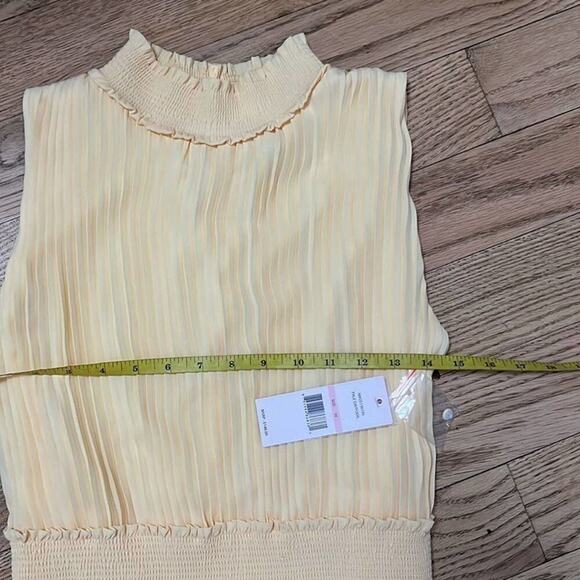 NWT NANETTE LEOPORE PALE DAFFODIL PLEATED SMOCK NECK DRESS SIZE 10 - Picture 8 of 9
